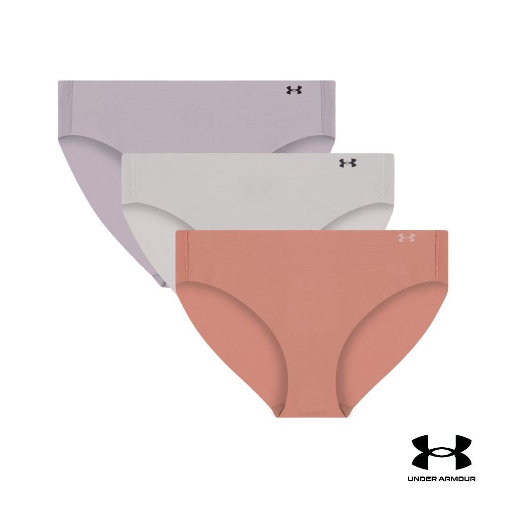 Under Armour Women S UA Pure Stretch 3 Pack No Show Bikini PINK 696