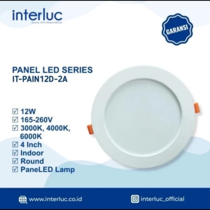 Interluc Led Downlight 12Watt 12Watt 12W Panel 12W Ceiling Shopee