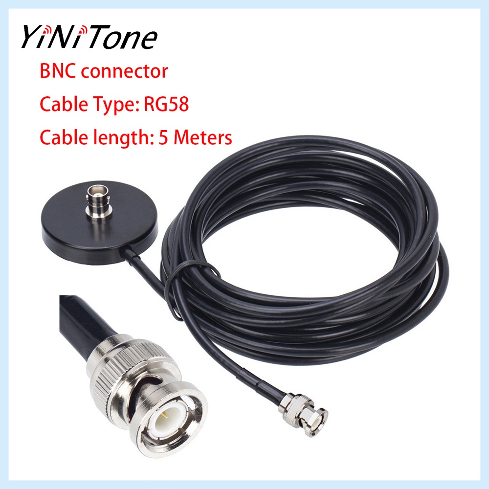 CB Radio BNC Male Antenna Magnetic Base With 5 Meters RG58 Coaxial