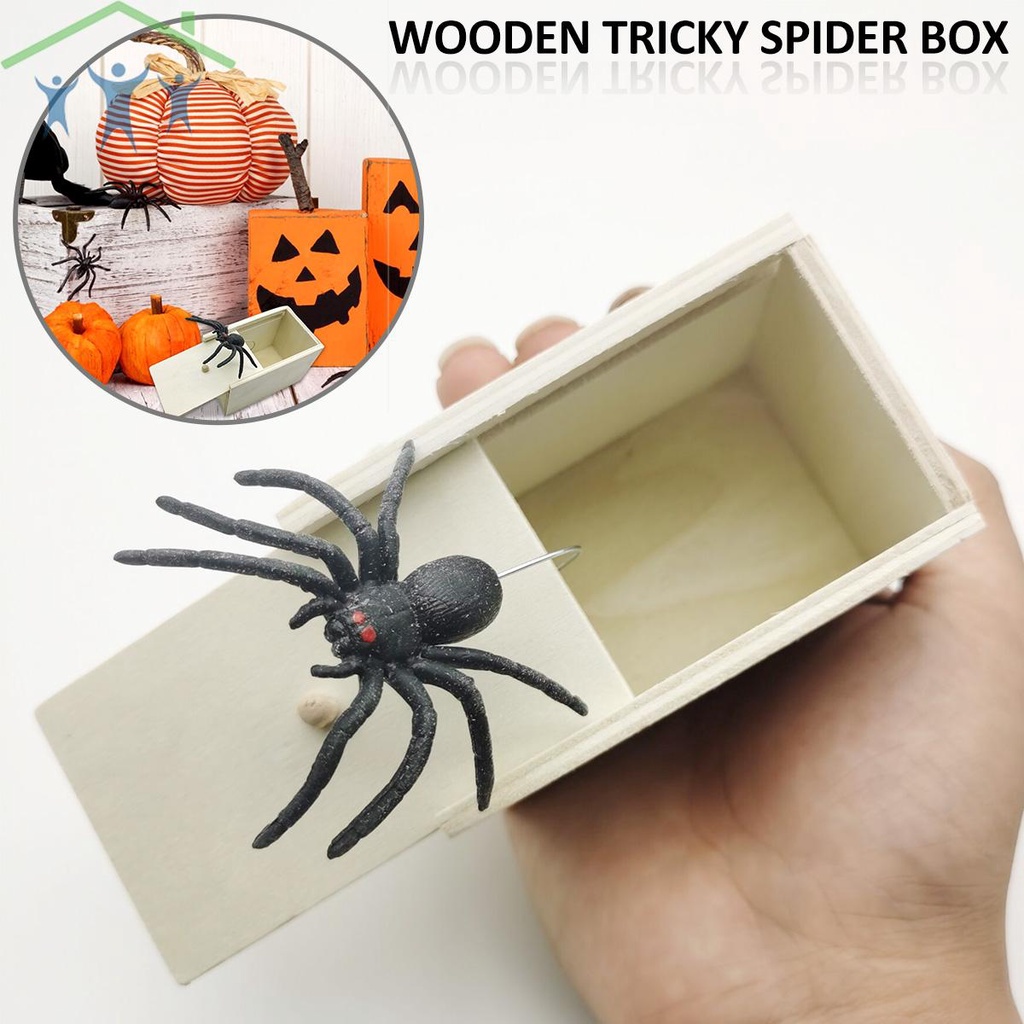 Spider Prank Box Wooden Prank Spider Scare Box Wooden Scare Spider Box