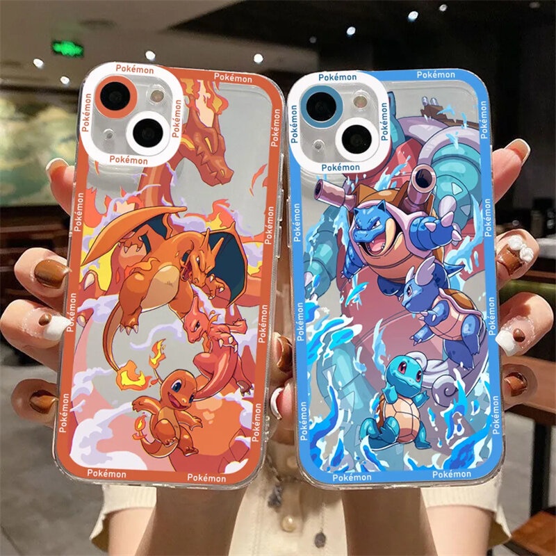 Cartoon Pok Mon Charizard Squirtle Gengar Snorlax Soft Phone Case For