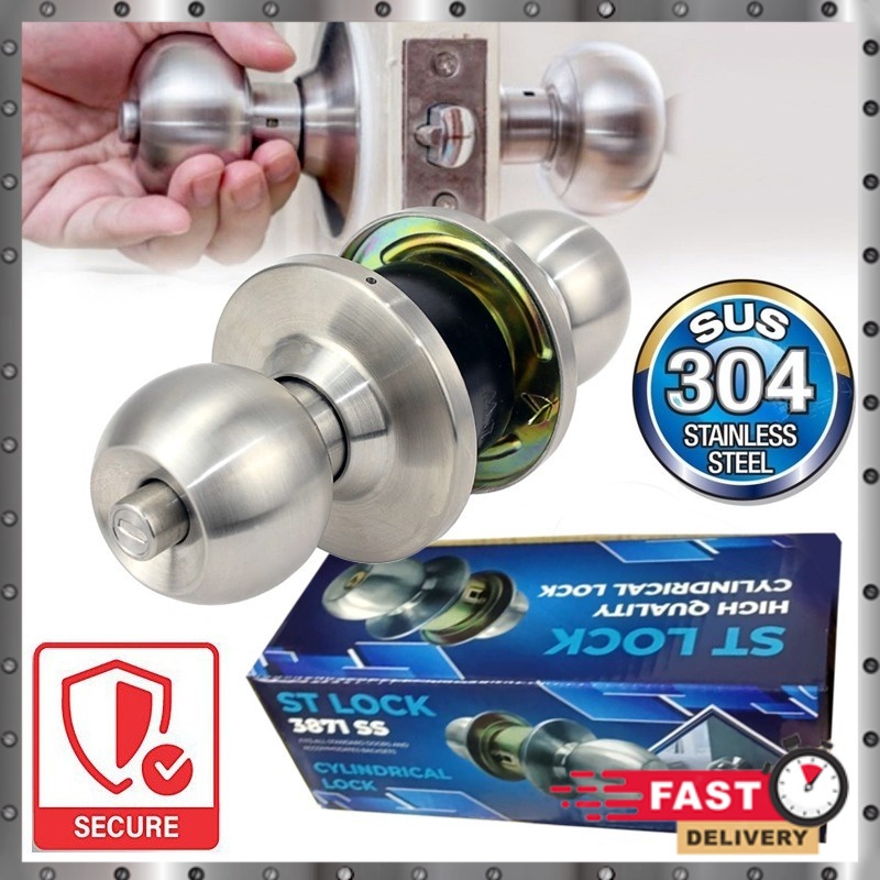 Cylinder Door Lock Set For House Room Cylindrical Door Lock Tombol