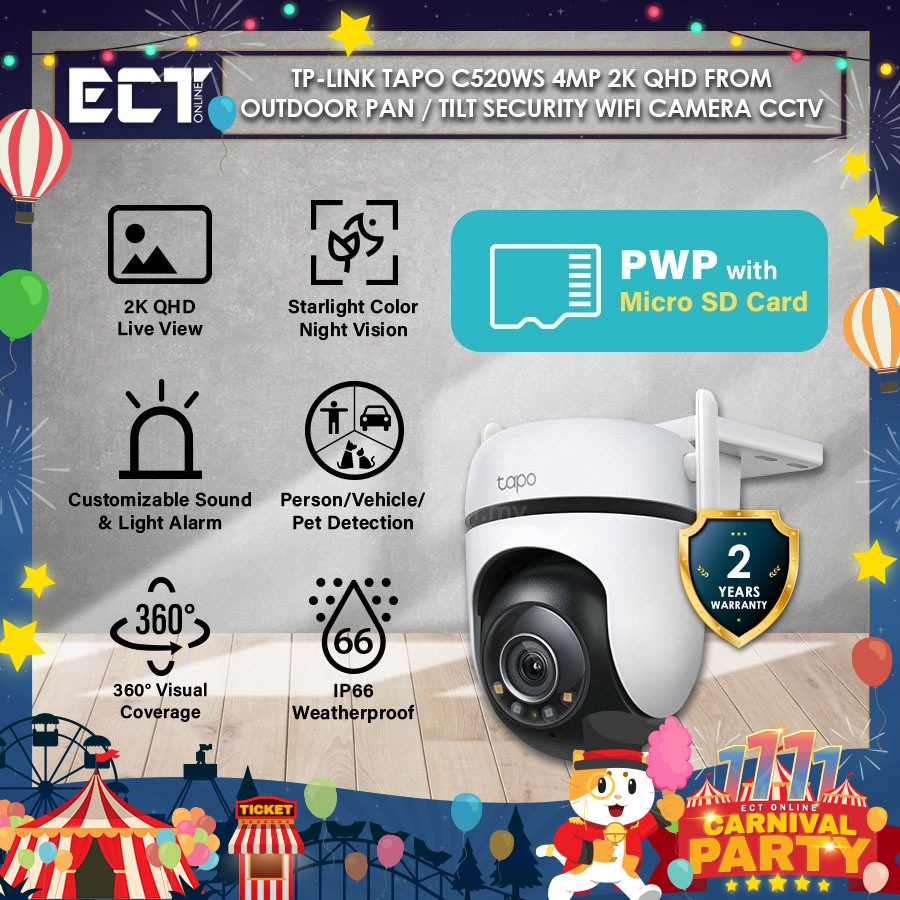 Tp Link Tapo C Ws Mp K Qhd From Outdoor Pan Tilt Security Wifi