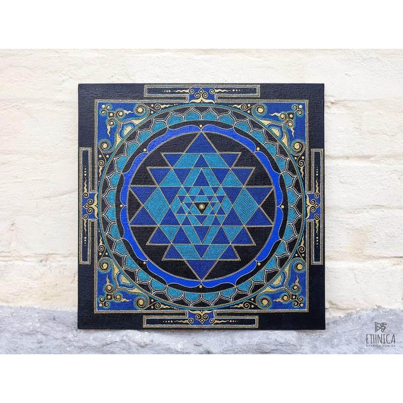 Sri Yantra Wall Art Sacred Geometry Mandala Wall Decor For Meditation