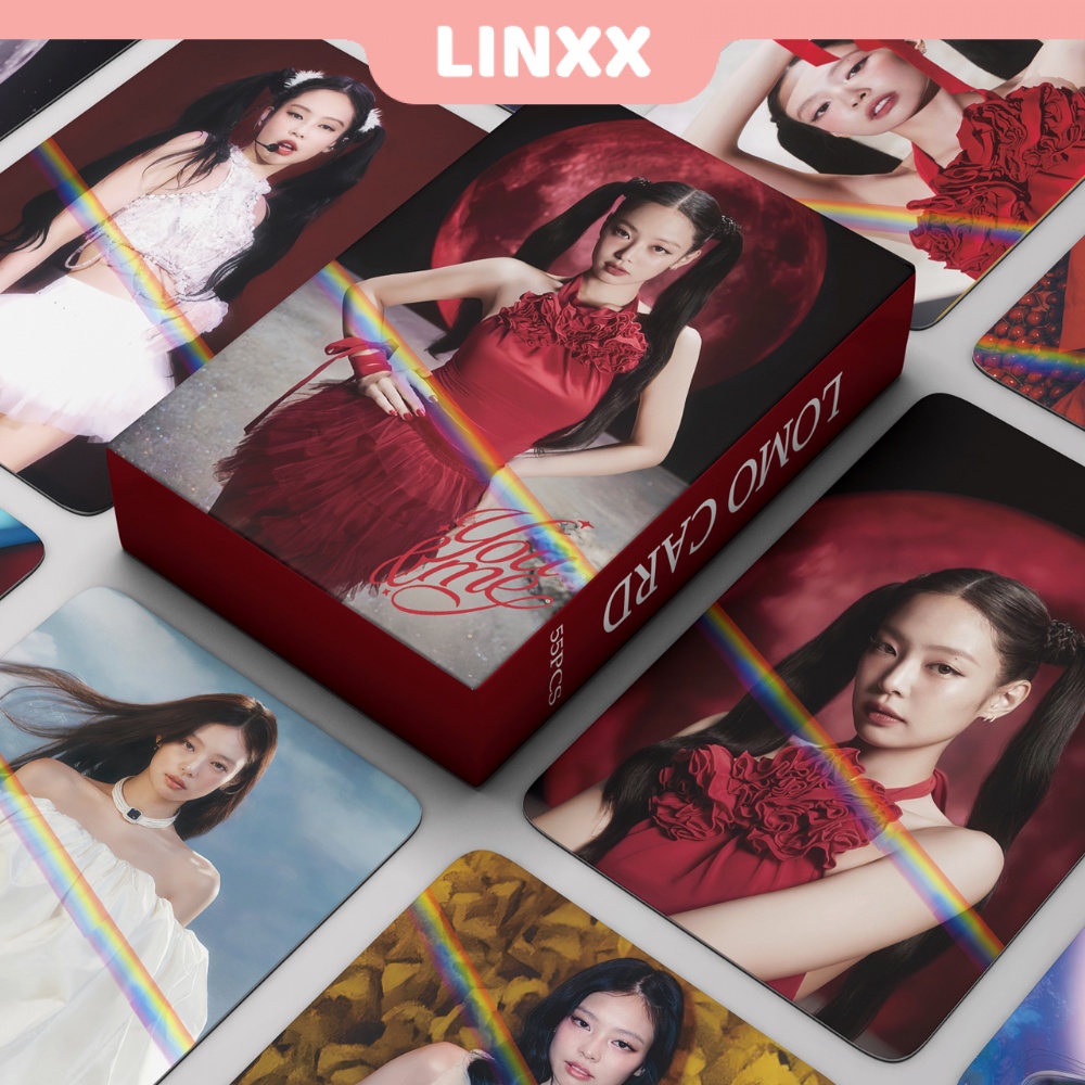 LINXX 55 Pcs BlackPink Jennie You ME Holographic Laser Card Kpop