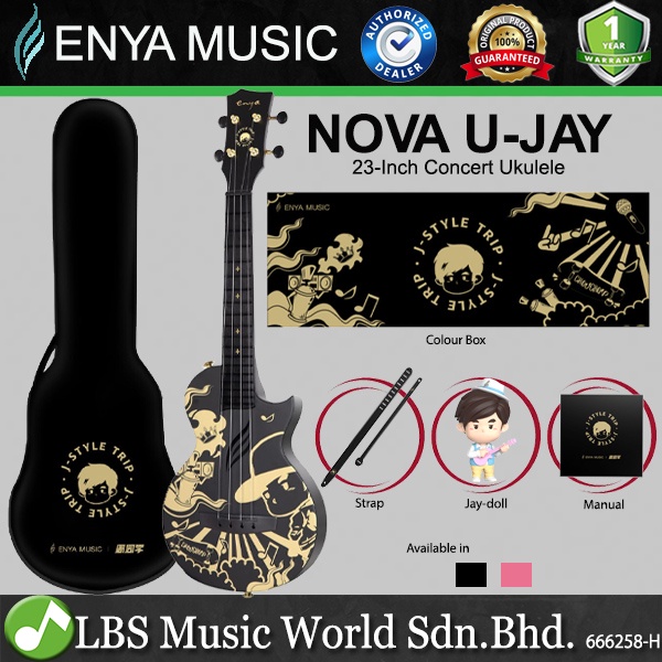 Enya Nova U JAY Carbon Fiber Concert Ukulele Limited Edition With J Gig