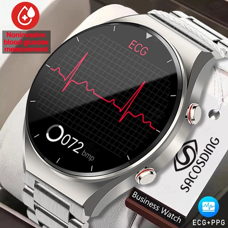 Healthy Blood Sugar Smart Watch Men ECG PPG Precise Body Temperature