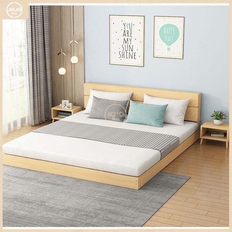 Tatami Bed Frame Simple Modern Solid Wood Floor Low Bed Frame 1 2m 1 5