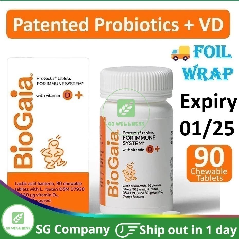 Biogaia Protectis Probiotic Chewable Vitamin D3 90 Tablets Support