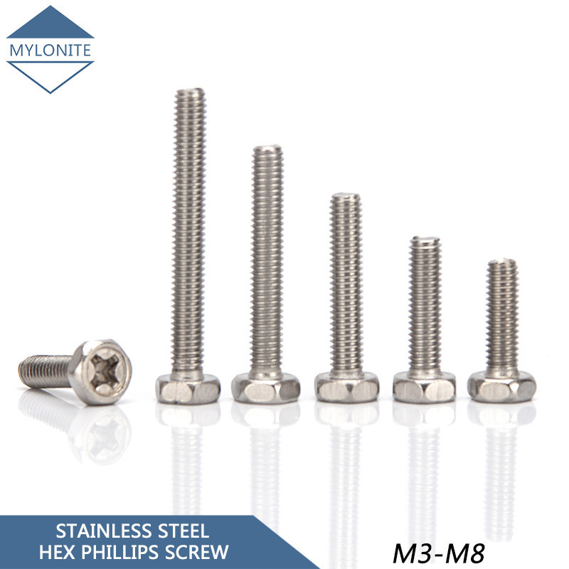 M M M M Stainless Steel External Hex Hexagon Head Phillips