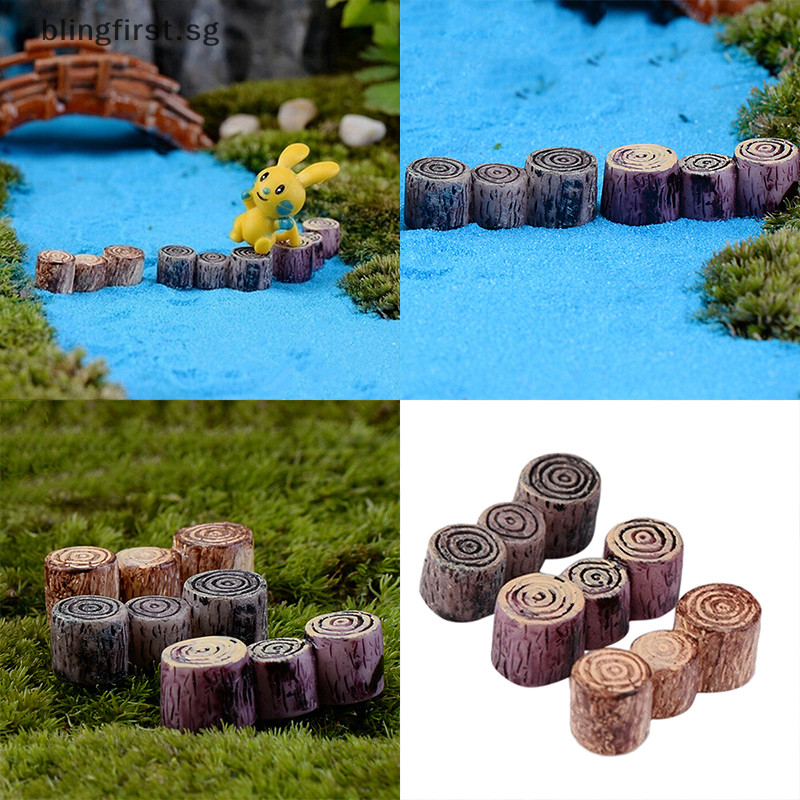 Blingfirst DIY Fairy Garden Miniature Resin Tree Stump Bridge Craft