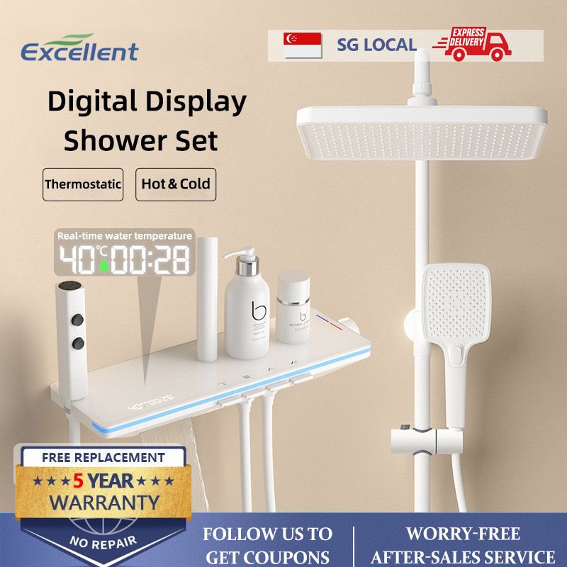 EX Shower Set Hydropower LED Constant Temperature Hot Cold Digital