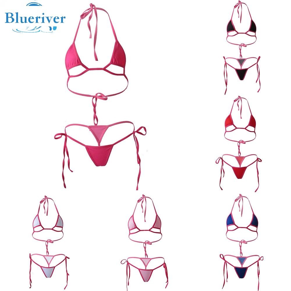 BLURVER Women Sexy Lingerie Micro Bikini Set Swimwear Bra Top G String