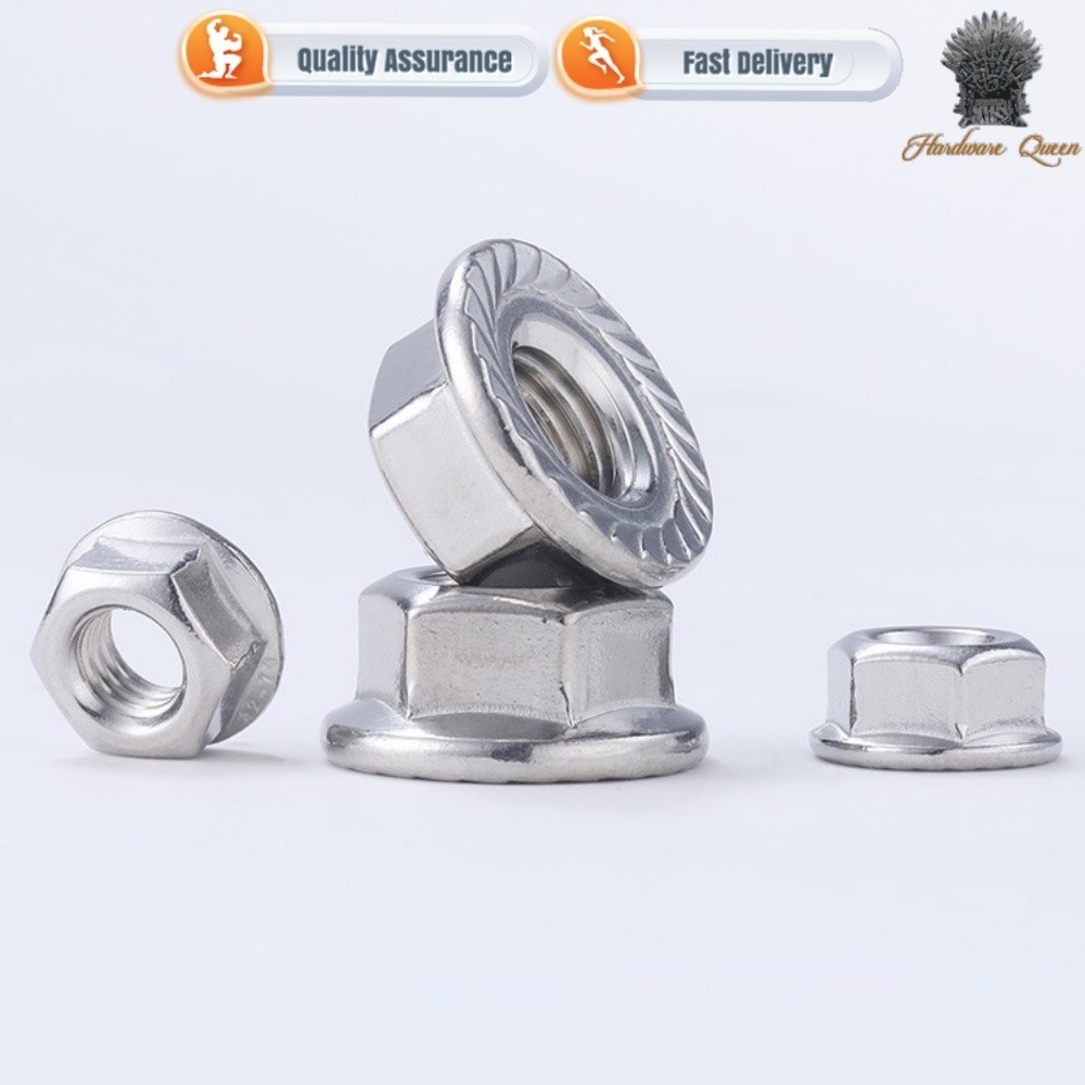 QP3 304 Stainless Steel Hexagon Flange Nut Anti Slip Locking Screw