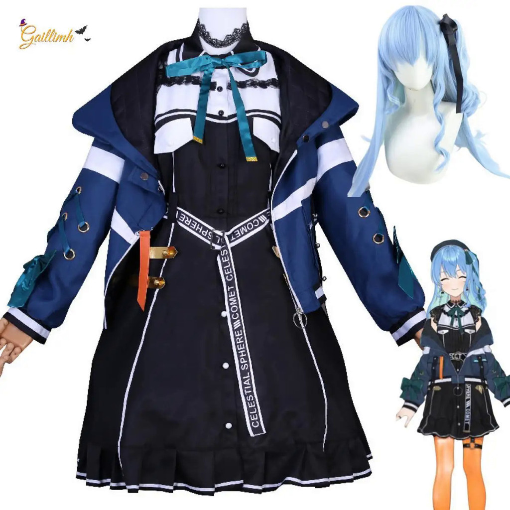 Anime Vtuber Hoshimati Suisei Cosplay Costume Hololive Virtual Idol Wig