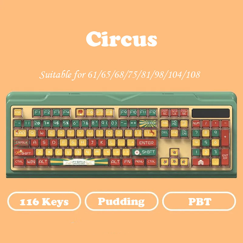 Keys Pudding Keycaps Circus Asa Profile Pbt Four Sided Light