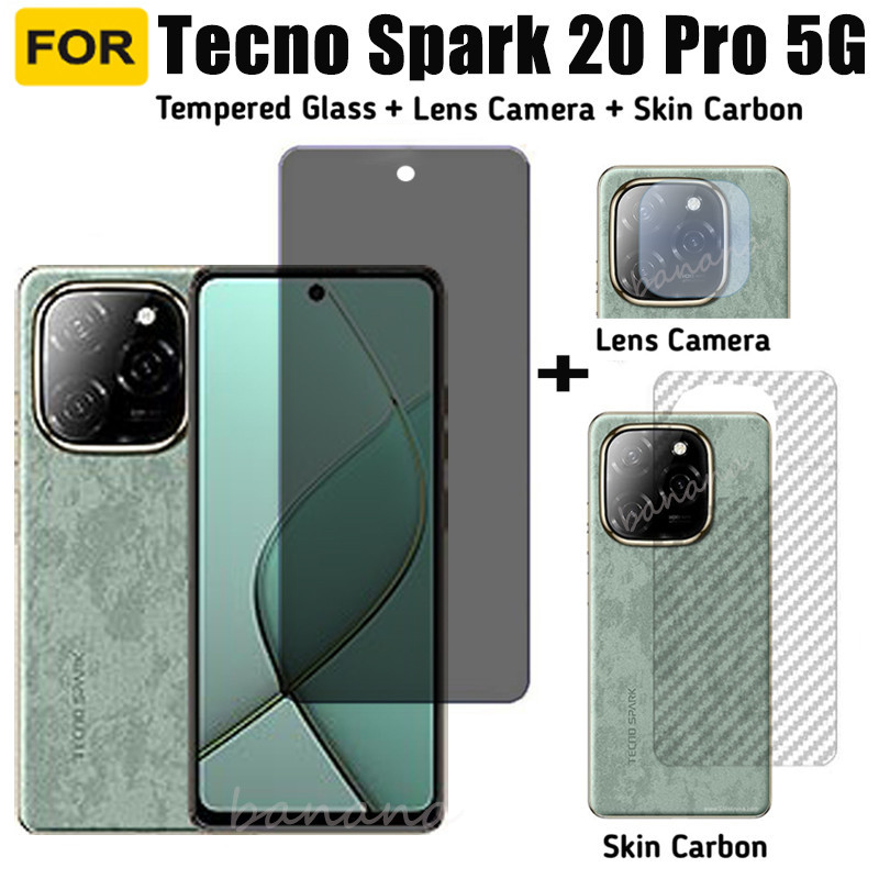 Tecno Spark 20 Pro 5G Anti Spy Tempered Glass For Tecno Spark 20P 20C