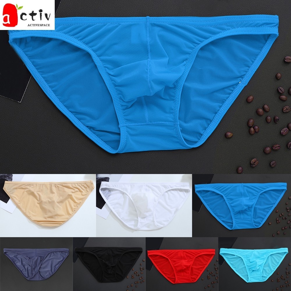 AS Hot Men S Sexy Ice Silk Skinny Briefs Comfy Breathable Low Waist