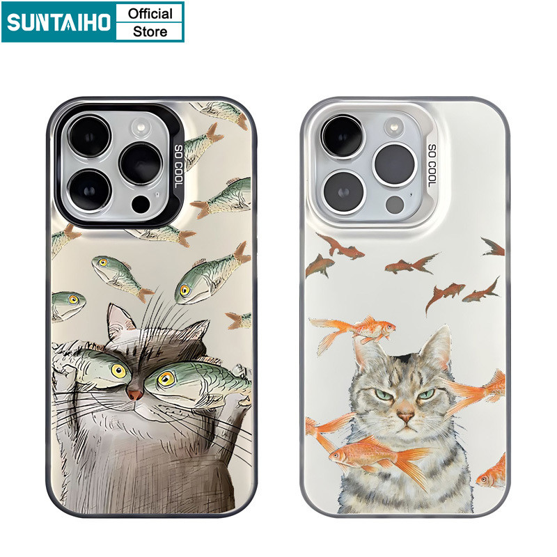 Suntaiho High Quality Funny Casing Cat Fish Pattern Phone Case For