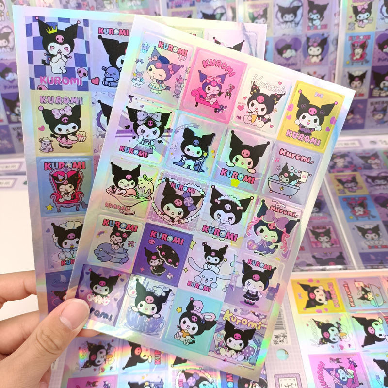 Ready Stock Kuromi Gold Silver Flashing Stickers Sanrio Series