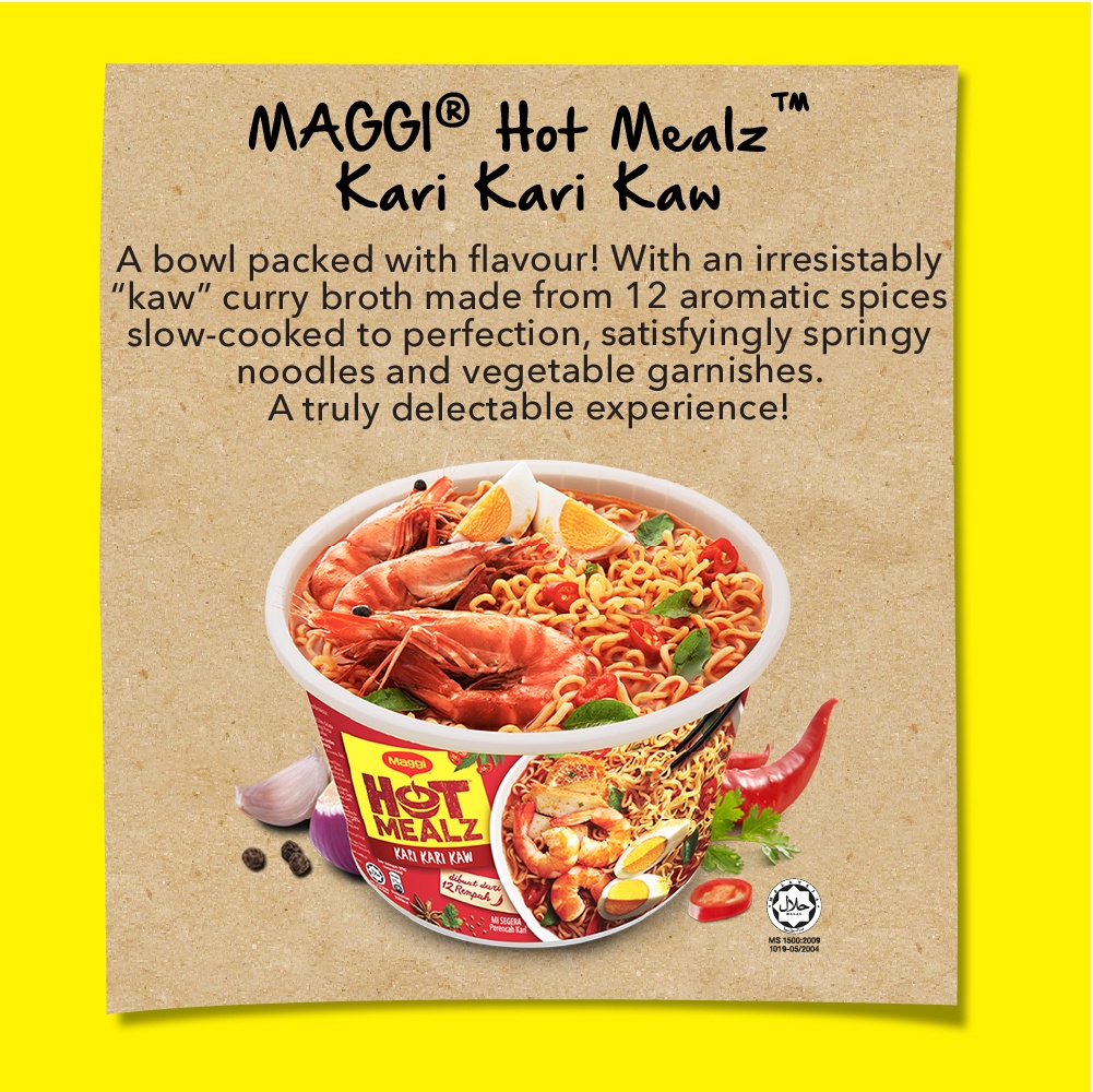Bundle Of Maggi Hot Mealz Noodles TomYamKawExtra CurryKawExtra