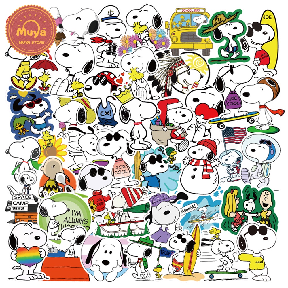 Muya Pcs Snoopy Stickers Cute Cartoon Stickers Waterproof Vinyl