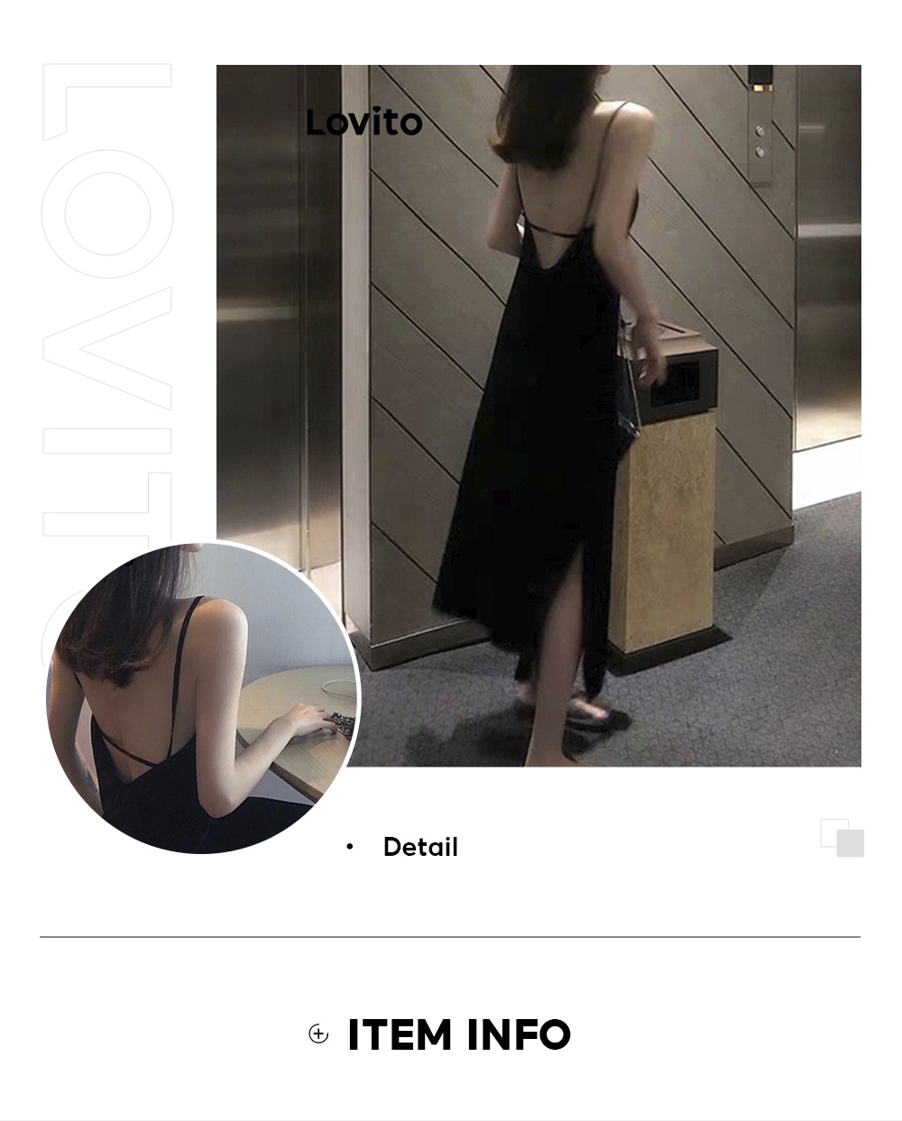 Lovito Casual Plain Backless Dress For Women Lne Black Shopee