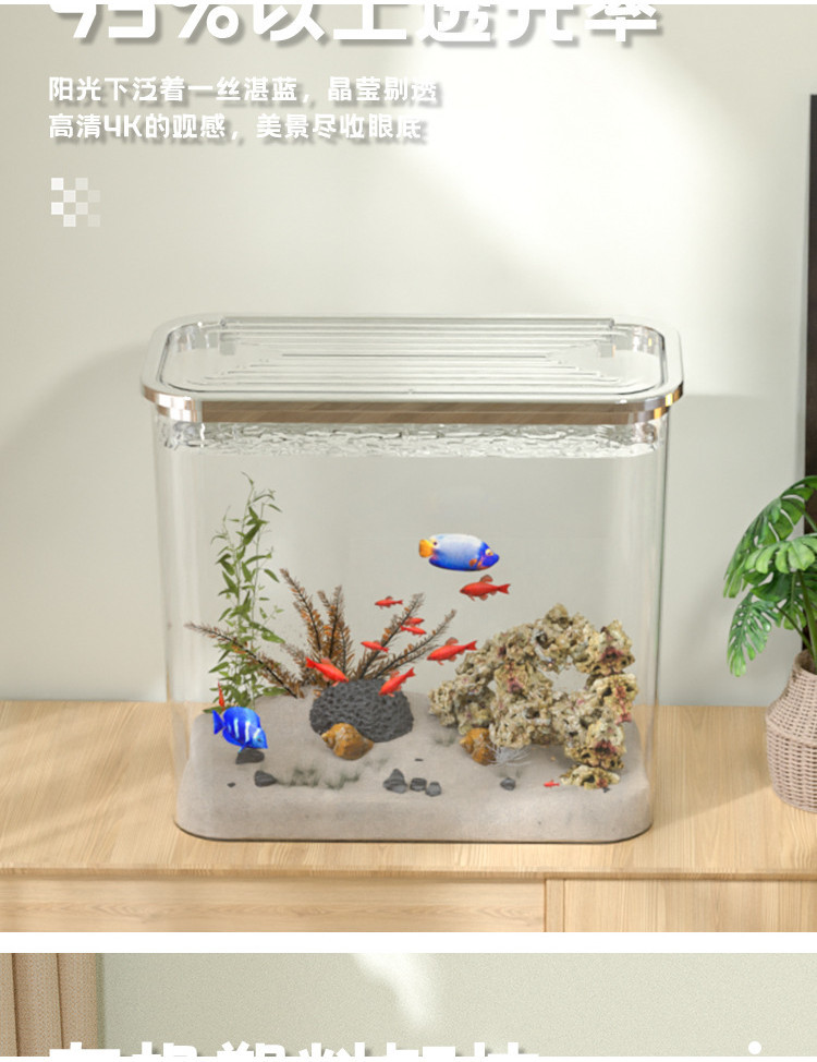 Light Luxury Transparent Fish Tank Plastic Nude Tank Desktop Living