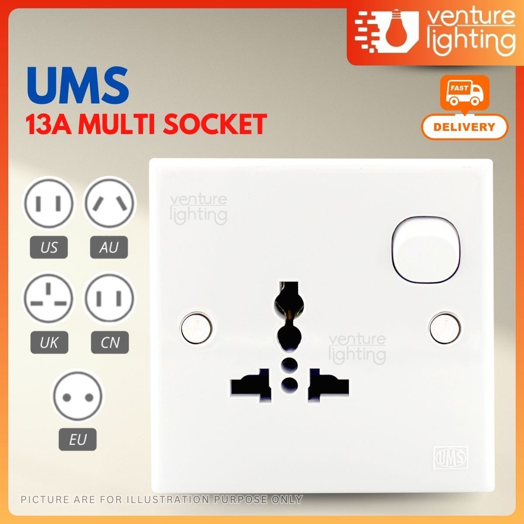 UMS 3 SERIES 13A MULTI SWITCH SOCKET Universal Switched Socket Outlet