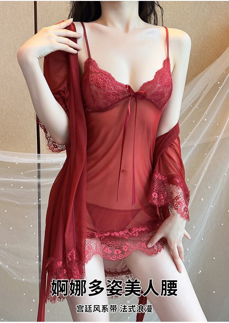 Suspender Dress Transparent Sexy Lingerie Plus Size Lace Passion Suit