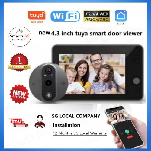 TUYA Smart 4 3 Inche 1080P Video Doorbell Peephole Camera Viewer Home