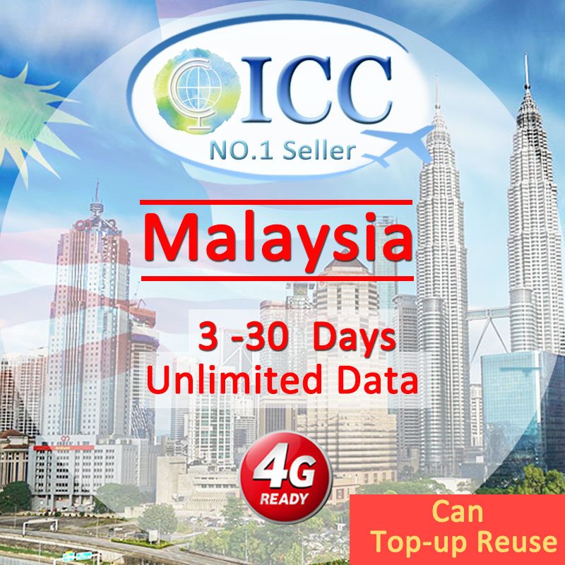 Icc Malaysia Days Unlimited Data Sim Card Can Top Up Reuse