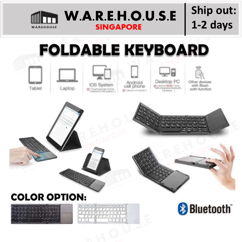 Warehouse B033 Mini Folding Keyboard Bluetooth Wireless Touchpad