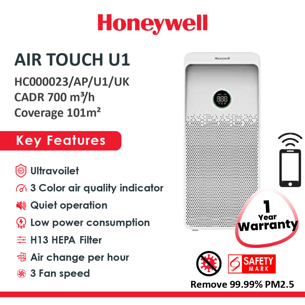 Honeywell Air Touch U Indoor Smart Wifi Air Purifier Pre Filter H