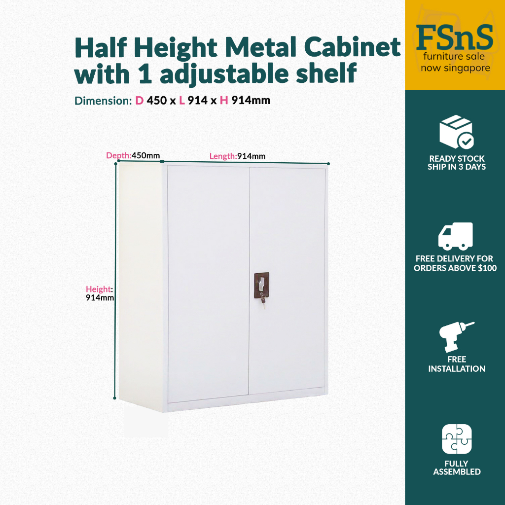 SG Ready Stock Half Height Swing Door Metal Cabinet Shopee Singapore