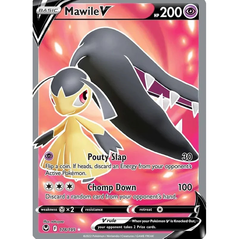 English Pokemon Mawile V 178 195 Full Art Ultra Rare Sword Shield