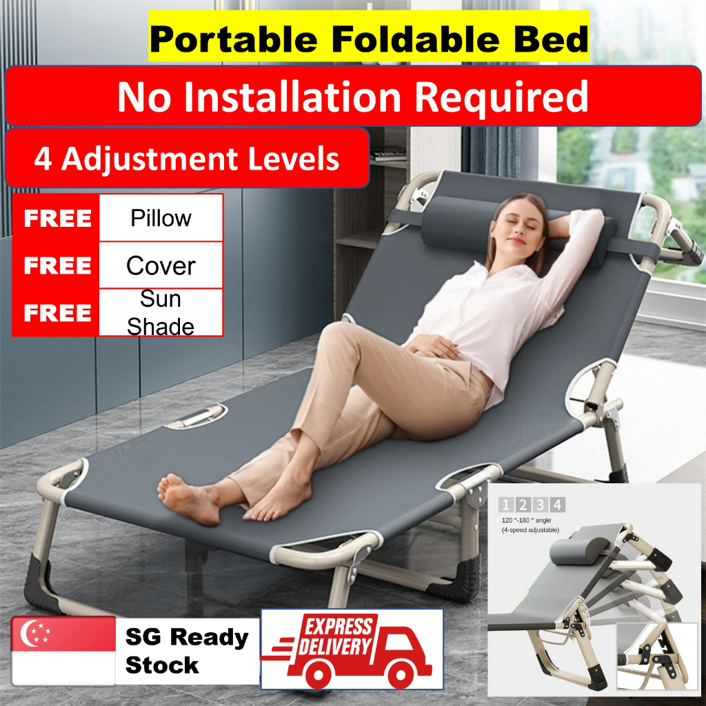 Folding Bed Single Bed Office Home Simple Lunch Break Bed Outdoor