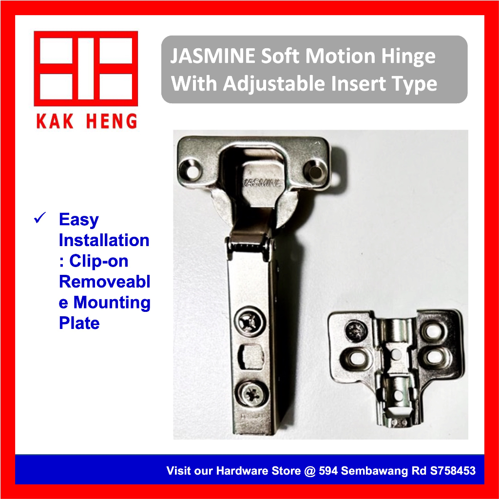 Jasmine Soft Motion Hinge With Adjustable Insert Type Sus Soft Closing