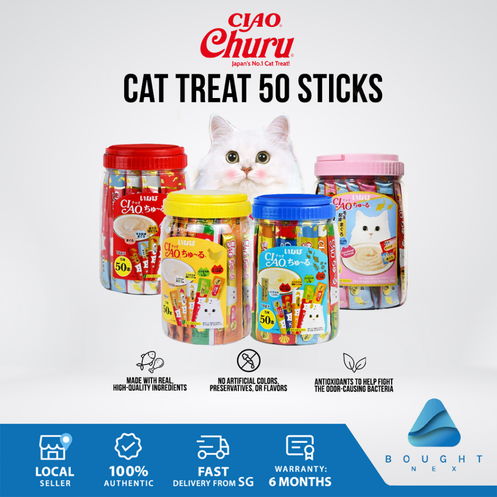 Ciao Churu Cat Treat 50 Sticks Festive Packs Chicken Tuna Seafood Real