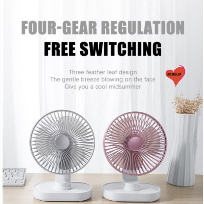 Desk Fan With Speed Selection Portable Left To Right Oscillation