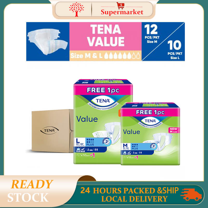 Tena Value Adult Diapers Tape M L Size Packets Ctn Shopee Singapore