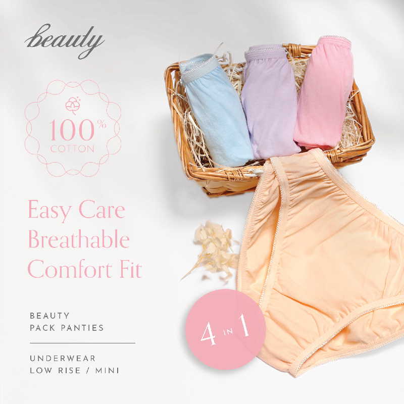Beauty Lingerie C Series Pack Panties 4IN1 Set 100 Cotton