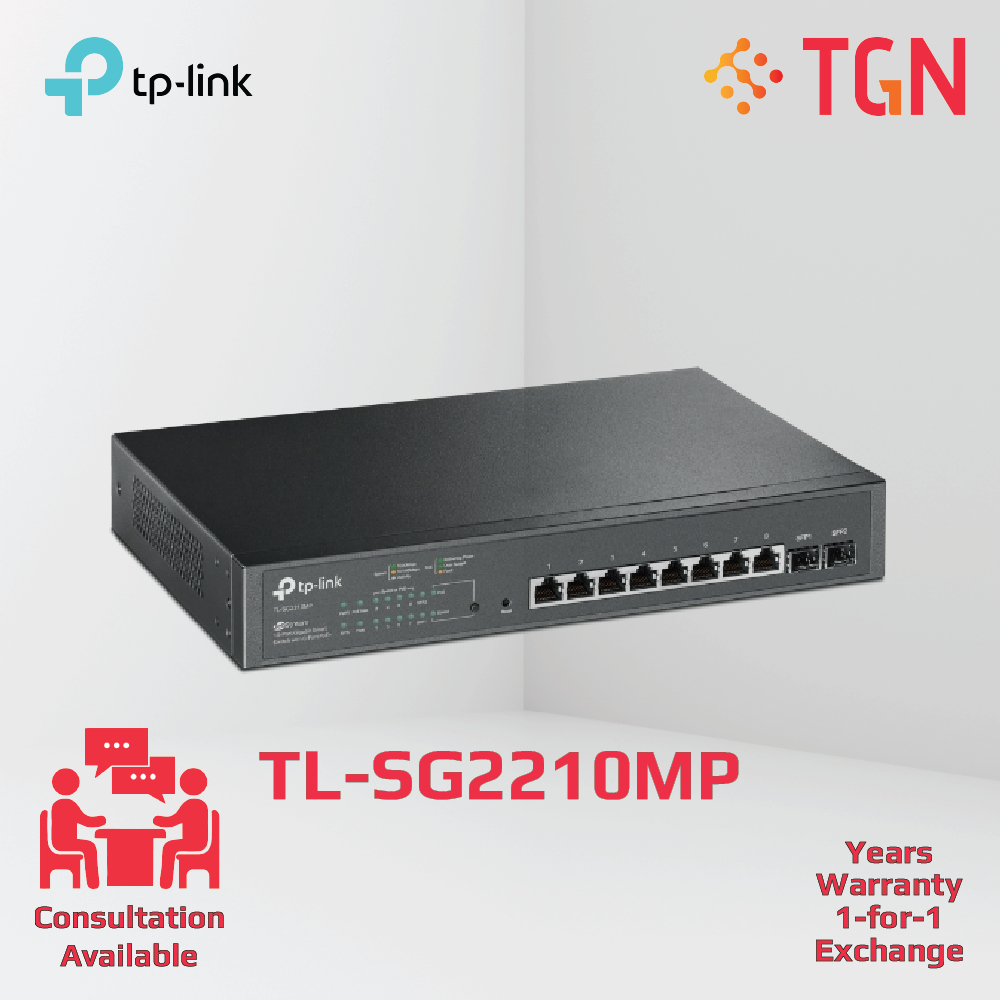 TP Link TL SG2210MP JetStream 10 Port Gigabit Smart Switch With 8 Port