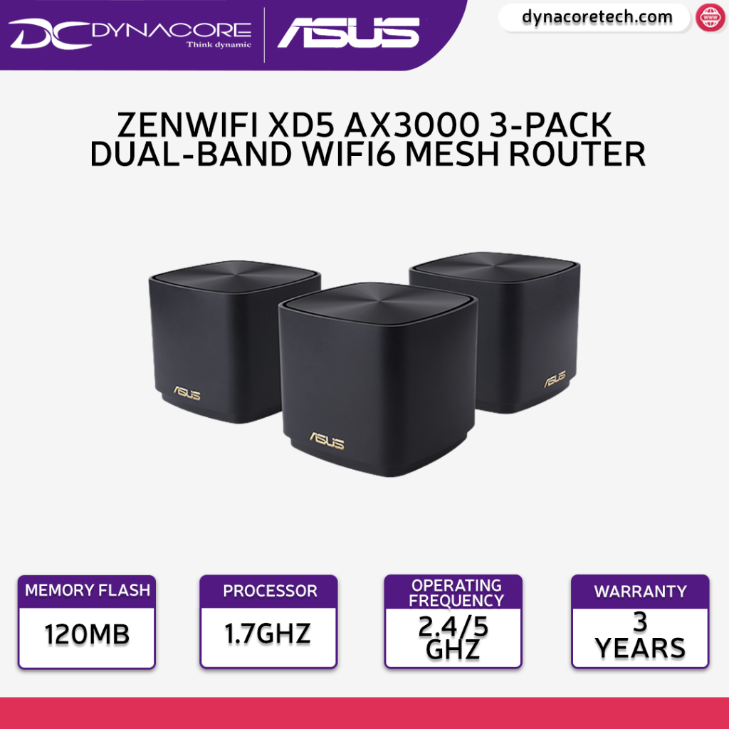 Asus Zenwifi Xd Ax Pack Wifi Mesh Router System Black