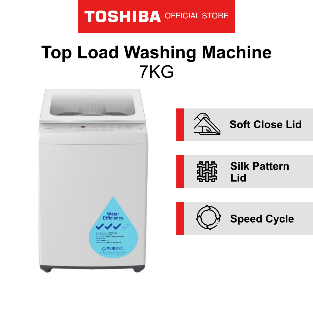 Bulky Toshiba AW K801AS White 15mins Quick Wash Top Load Washing