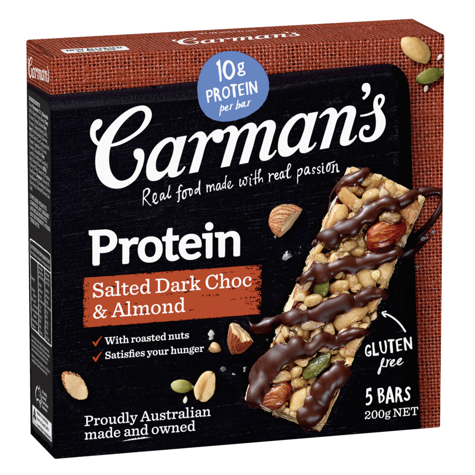 Carman S Gourment Protein Bars Dark Choc Cranberry Greek Style