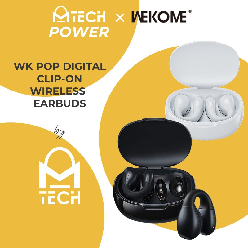 WK VA12 Pop Digital Clip On Wireless Earbuds Earphone Shopee Singapore