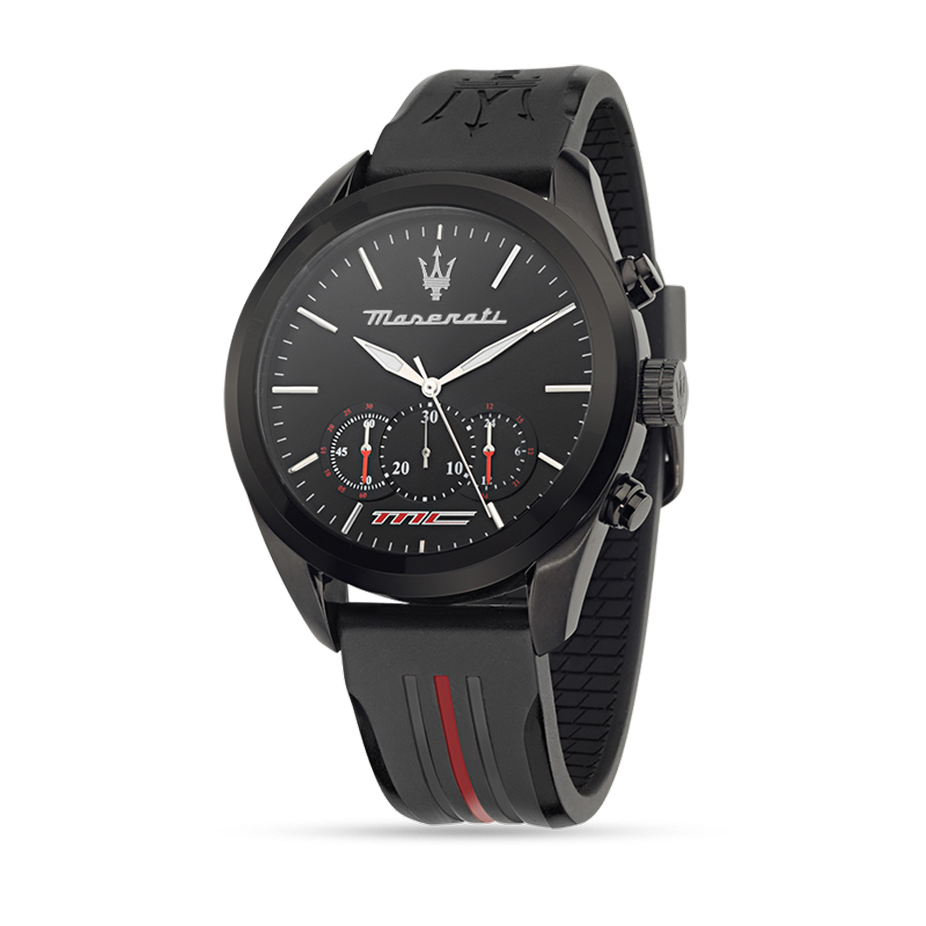 Years Warranty Maserati Traguardo Mm Black Silicone Quartz