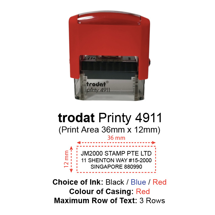 Trodat Model Printy 4911 Self Inking Rubber Stamp Customise Stamp