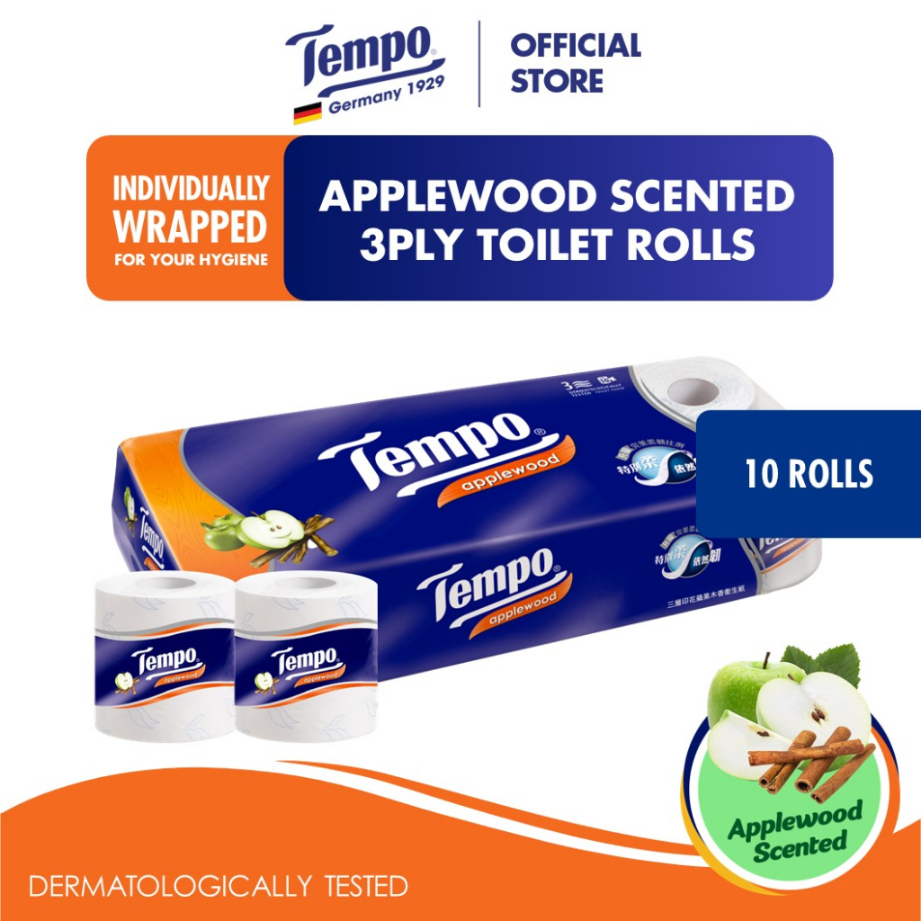 TEMPO 3PLY Tissue Rolls APPLEWOOD SCENTED 10 Rolls Shopee Singapore